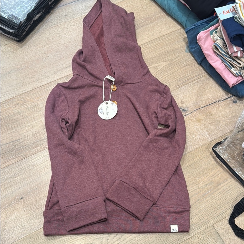 Girls Maroon Hoodie Top